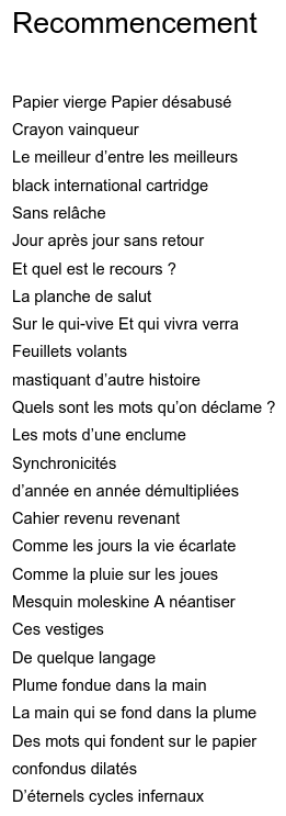 Extrait du recueil Poésies